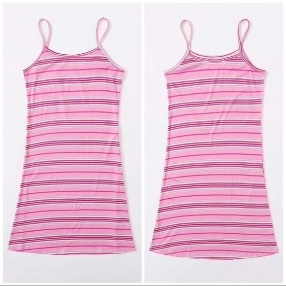 New Pink Striped Cami Sleepshirt Nightgown - Picture 2 of 5